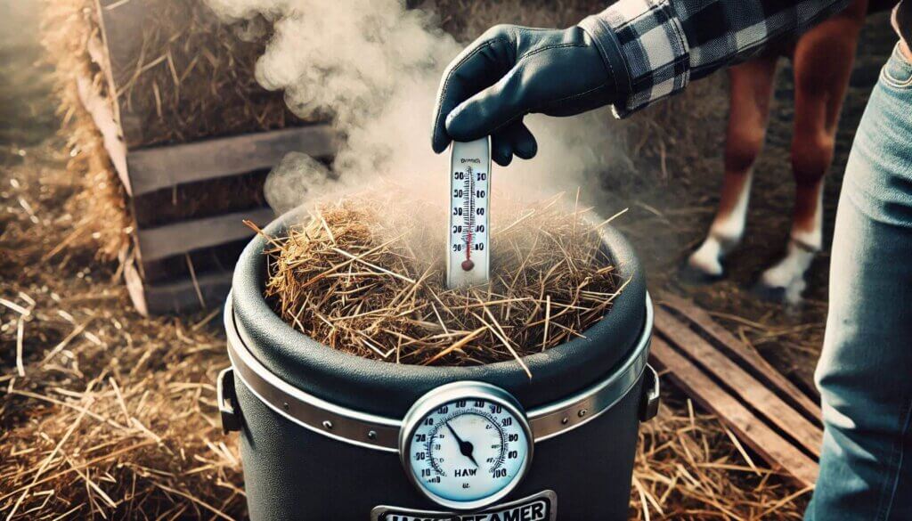 Wat doet een temperatuurmeter op de hooistomer