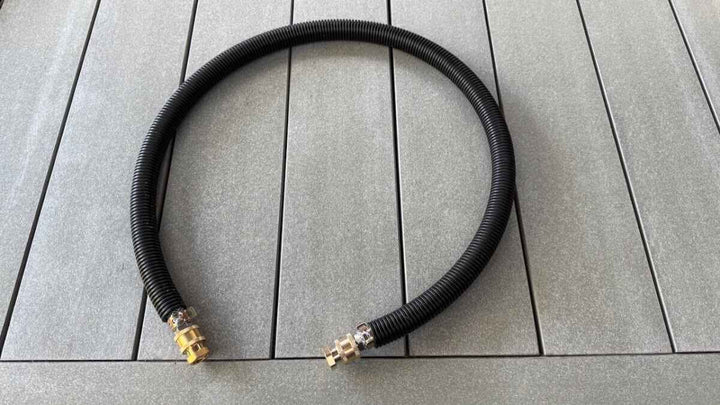 Zwarte luxe hooistoom slang met quick release aansluitingen