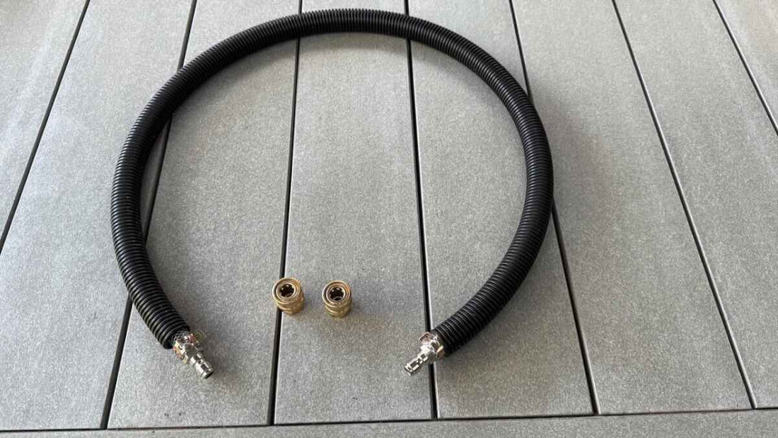 Zwarte deluxe hooistoom slang met fittingen 